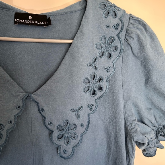 Pomander Place by Tuckernuck Blue Eyelet Kit Dress | Small - Picture 5 of 7